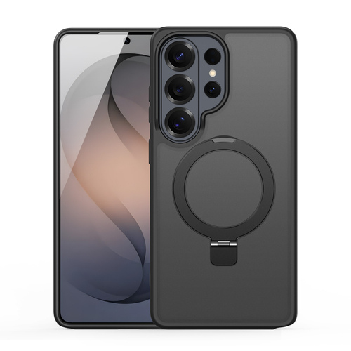 Чехол черный с MagSafe для Samsung Galaxy S26 Ultra, серия Yind Series Case от Dux Ducis (версия с магнитной откидной подставкой)