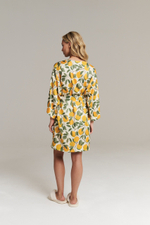 Шелковый халат-кимоно с лимонами