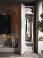 Шкаф Распашной Серый 81х220x52,5 SOHO Push to Move