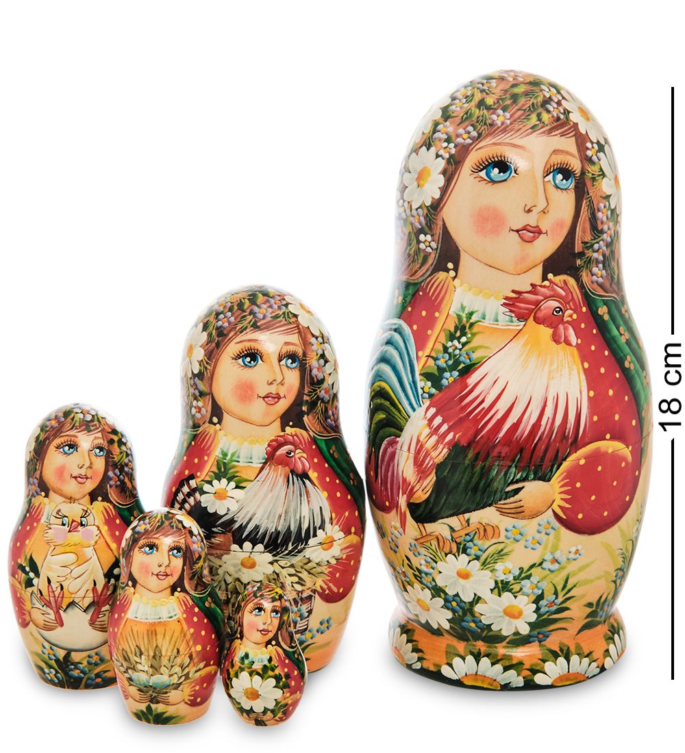 Народные промыслы МР-16/ 6-B Матрешка 5м «Мария с петухом»