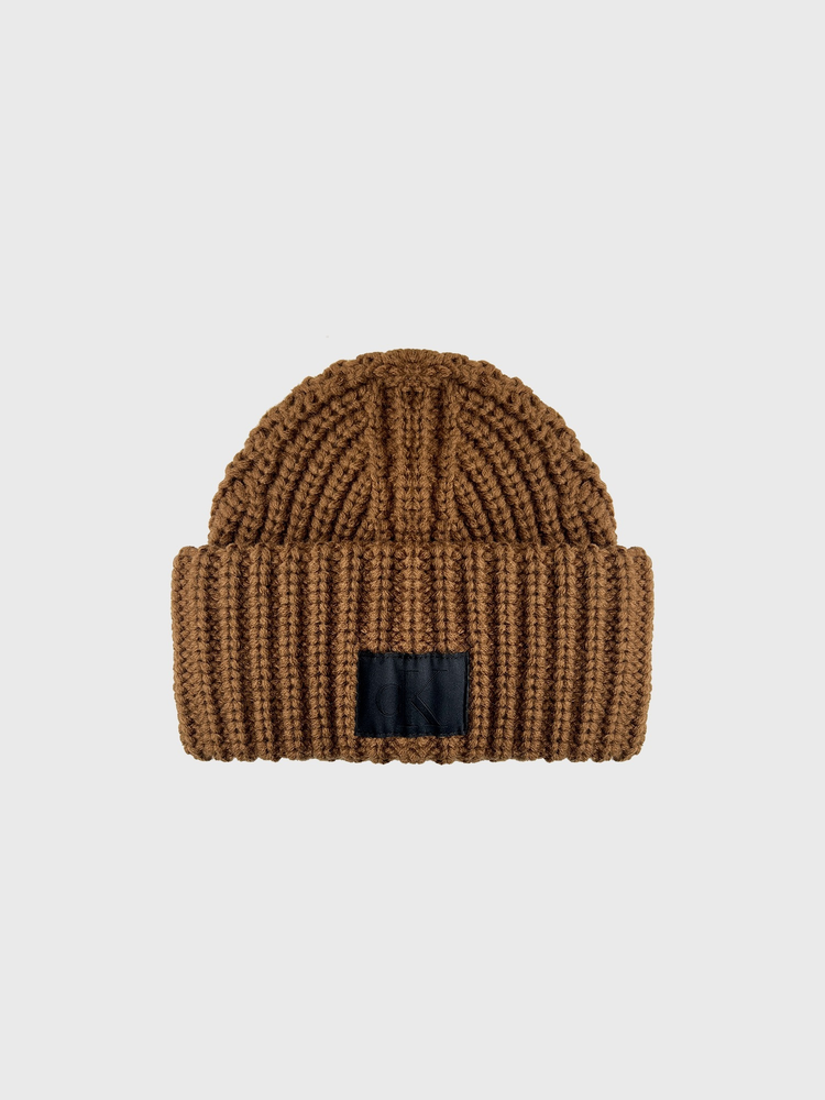 Шапка Calvin Klein Jeans Ribbed Knit Coffee Liqueur