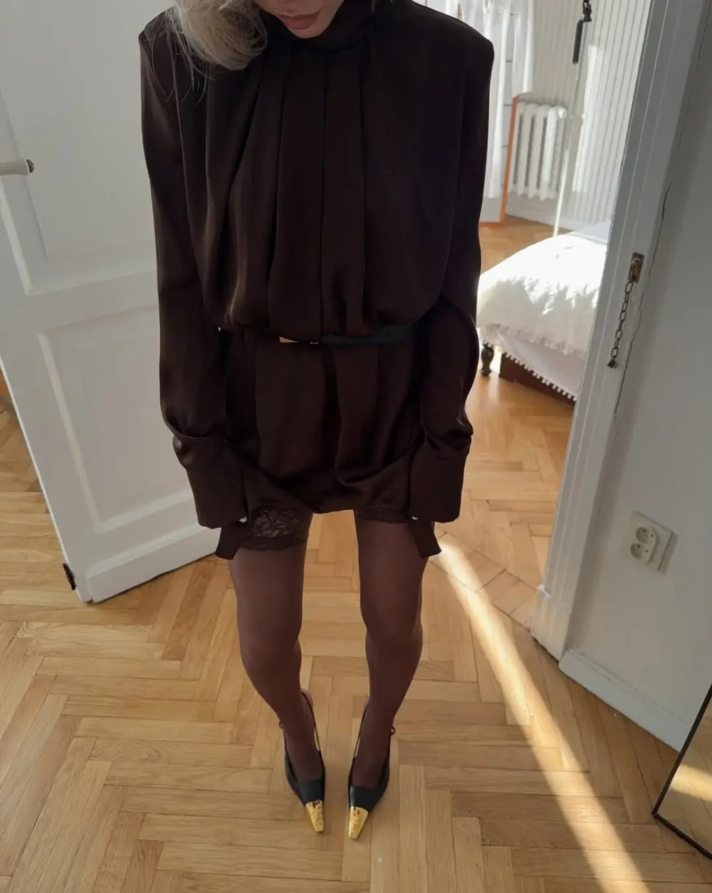 Блузка Satisfaction, Коричневая