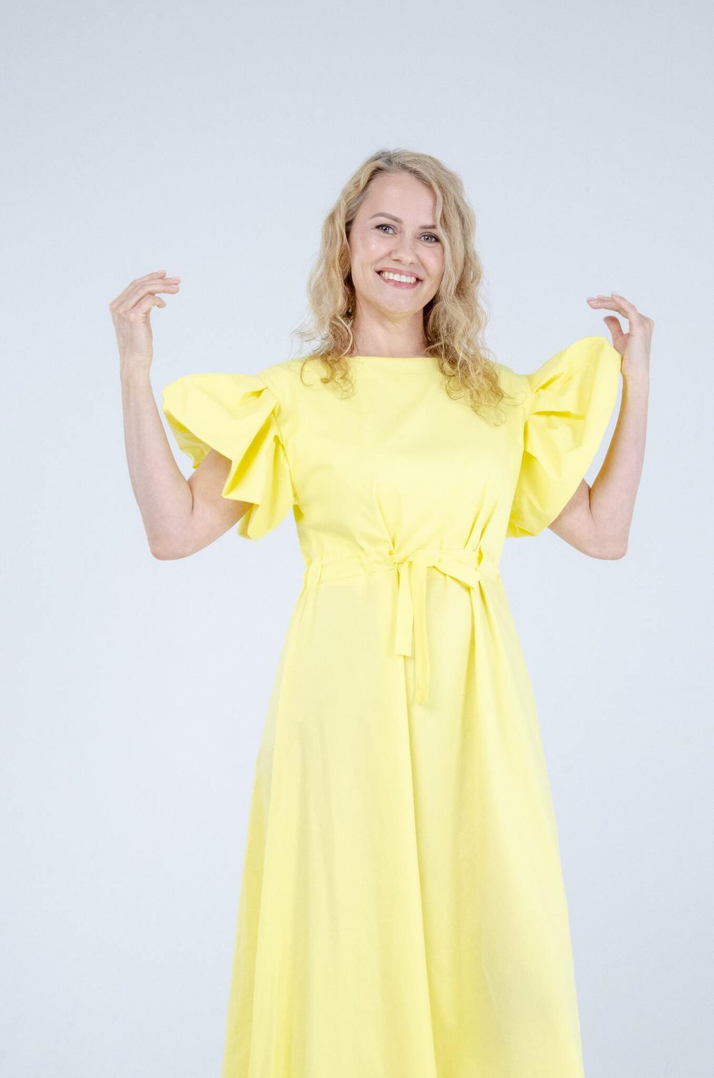 Платье женское с объемными рукавами PEOPLE