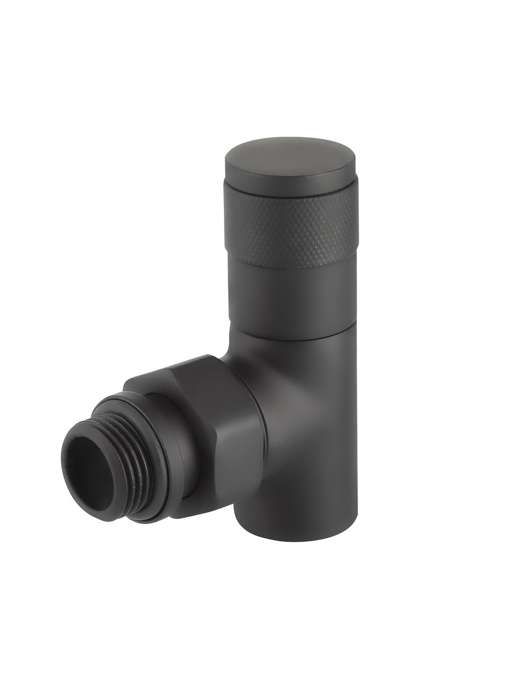 Набор дизайн-вентилей Royal Thermo PIANO, угловой (черный) 1/2"