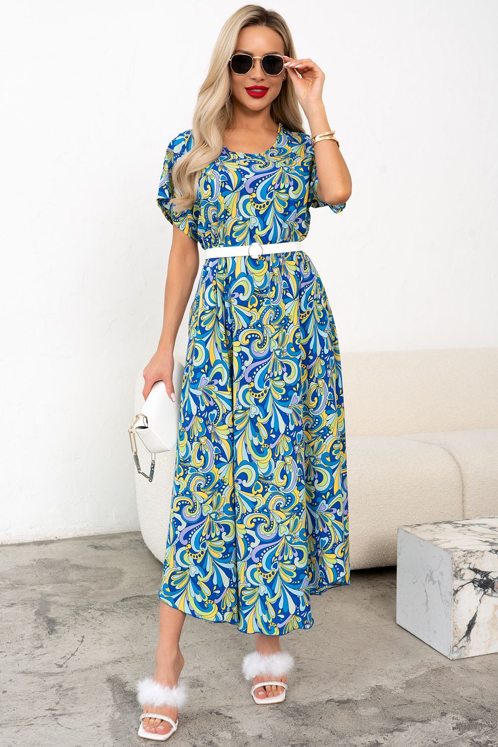 Платье Рада (голубой/синий)-54р-р Р11-1166/8 Nikol