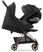 Коляска Cybex Coya Rosegold Frame Cloud T i-Size Sepia Black Plus Sepia Black с дождевиком и бампером