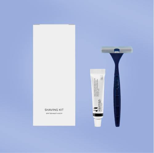 Бритвенный набор White line (100 шт.): станок, крем для бритья тюбик 5 мл в коробочке
