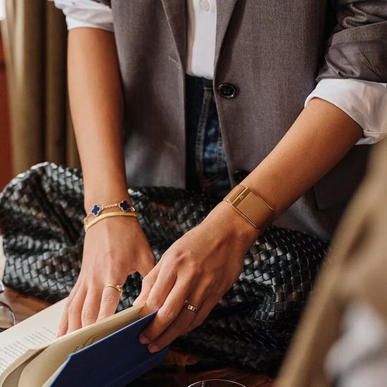 Кожаный люксовый ремешок для Whoop 5.0 LeatherLuxe Tapered Band Camel with Gold