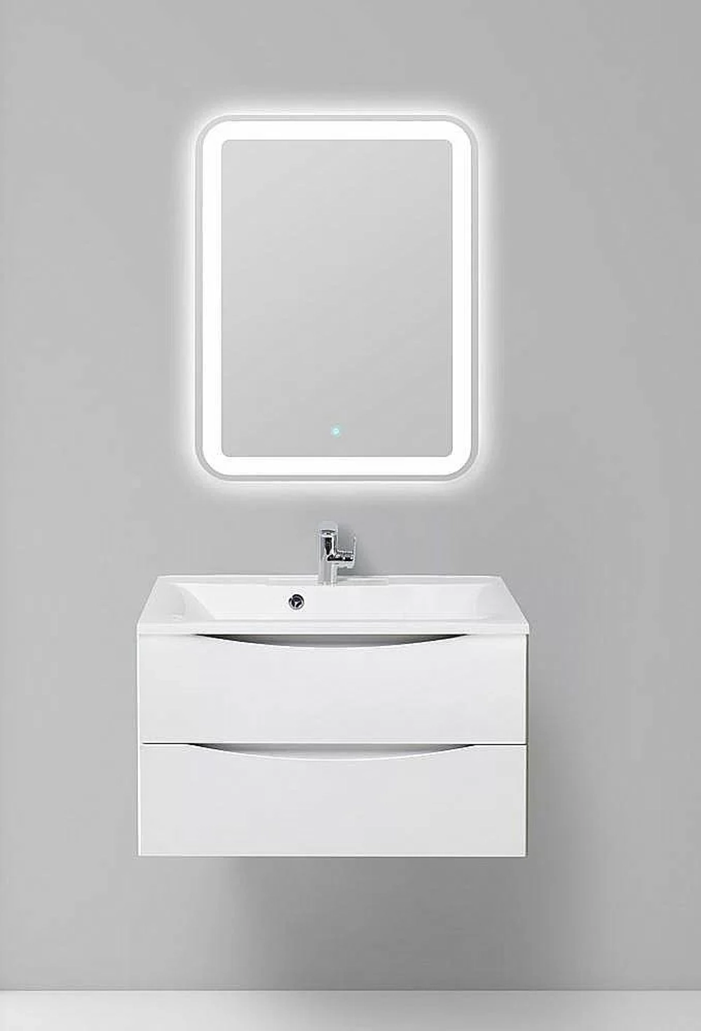 Тумба с раковиной Belbagno MARINO 80 2C-SO/BB800/450-LV-MR-AST Bianco Lucido