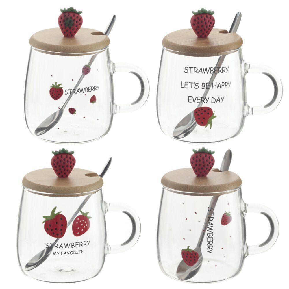 GAEM Кружка с крышкой и ложкой, 470 мл, L12 W9 H12,5 см, 4в.