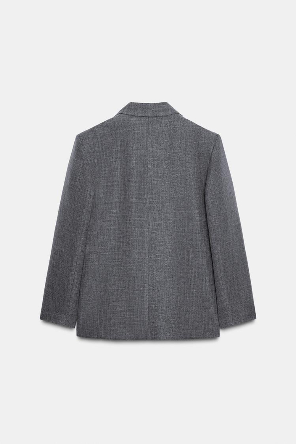 ZARA БЛЕЙЗЕР В ЕЛОЧКУ С ПОДПЛЕЧНИКАМИ, СЕРЫЙ