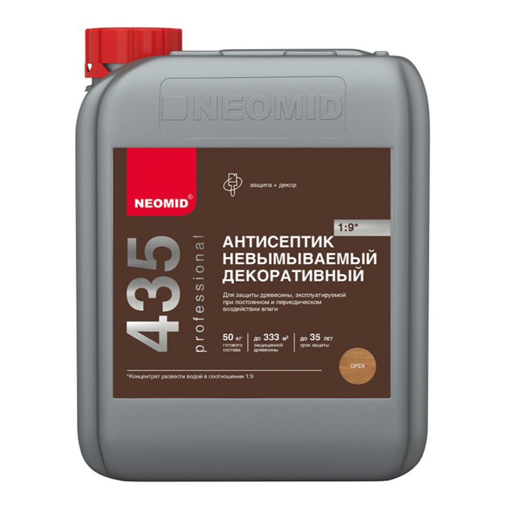 Антисептик невымываемый для дерева Neomid 435, декоративный концентрат,