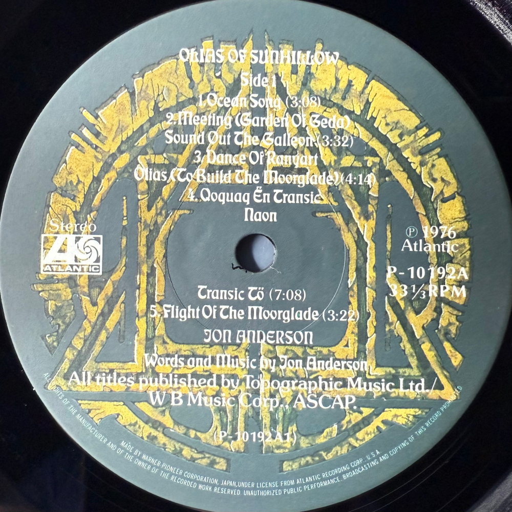 Виниловая пластинка Jon Anderson ‎– Olias Of Sunhillow LP