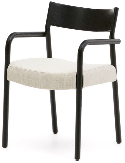 Стул Falconera со съемным чехлом из массива дуба с черной отделкой FSC Mix Credit Испания La Forma