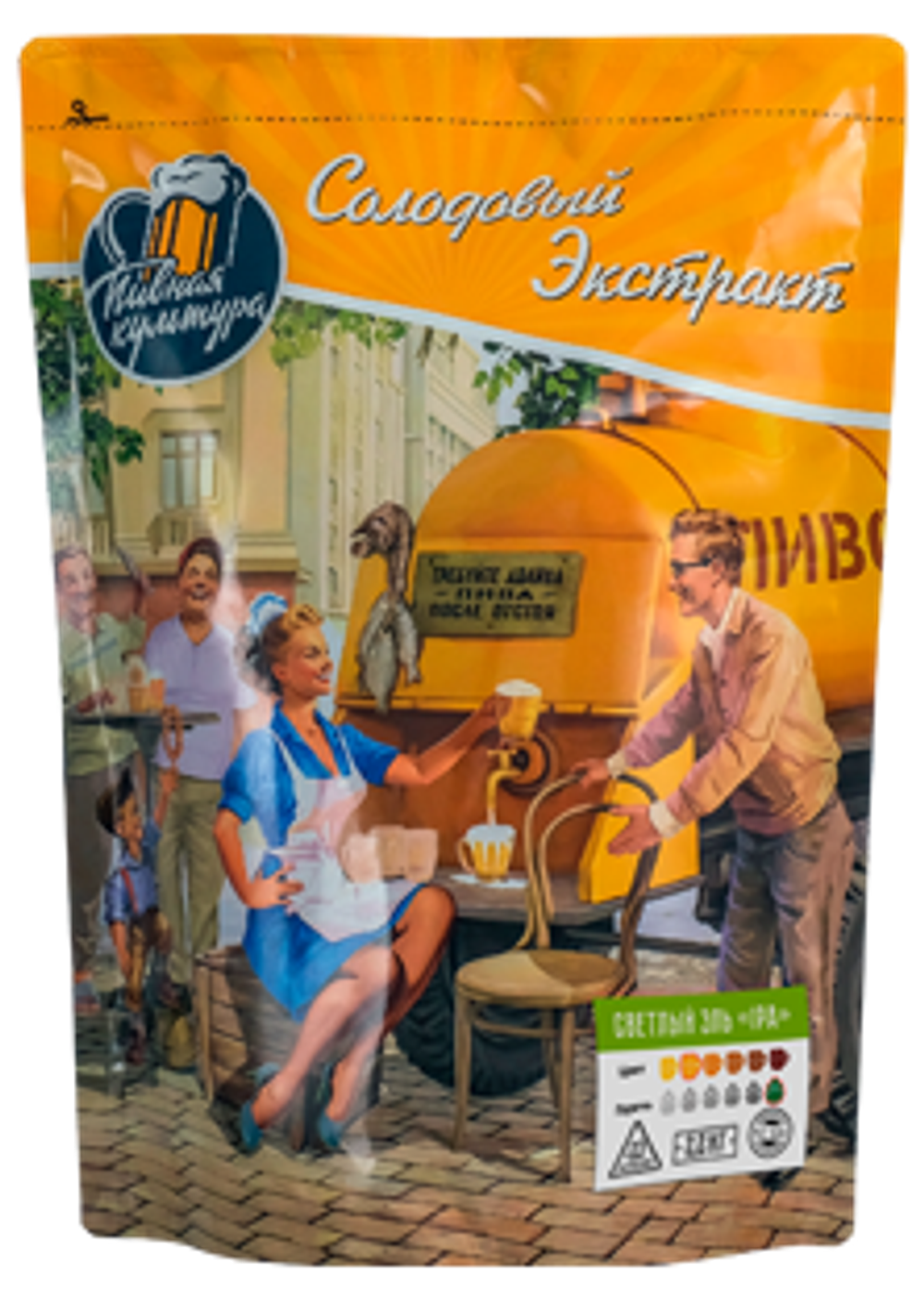 Охмеленный солодовый экстракт Пивная культура "Светлый эль IPA", 2,2 кг