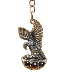 AM-1618 Брелок «Орел» (латунь, янтарь)