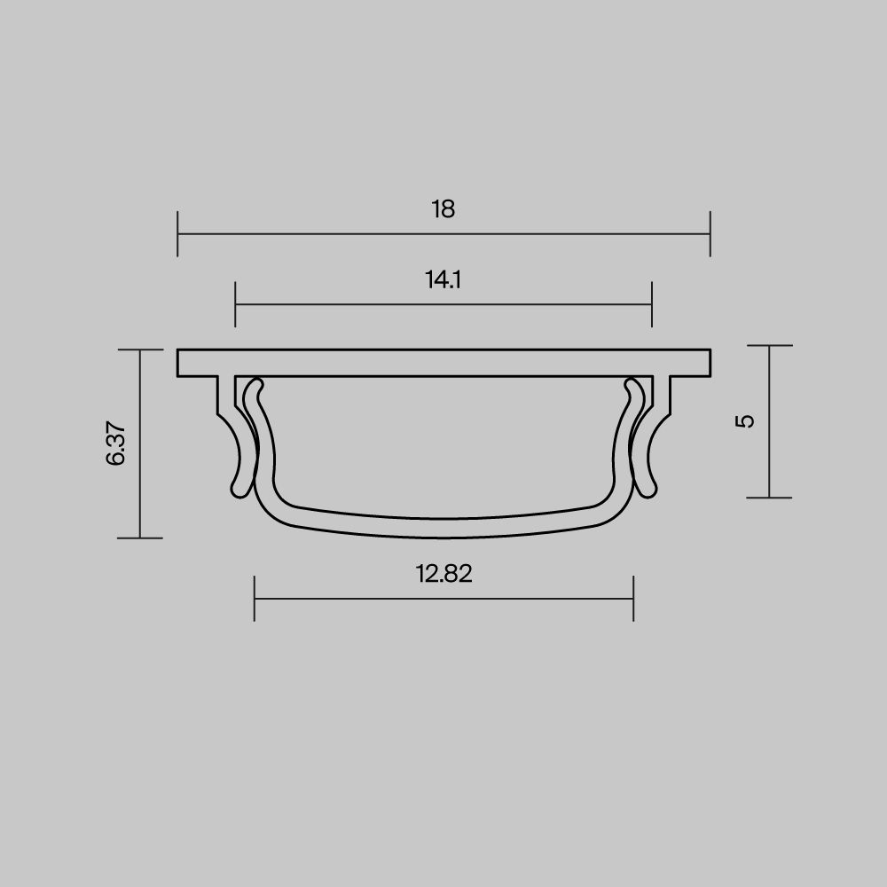 накладной с вертикальным изгибом 18x6 (2м.) Maytoni ALM-1806-S-2M 631016