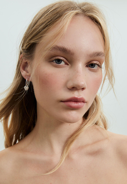 STRADIVARIUS Набор из 9 пар сережек в форме сердца и колец, серый