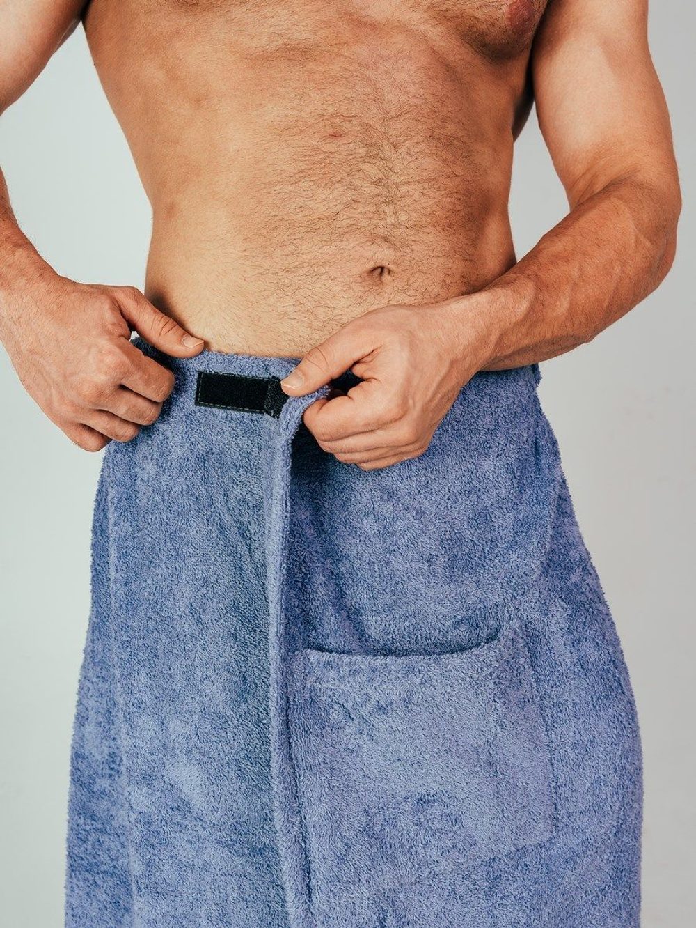 Килт махровый для бани лазурь