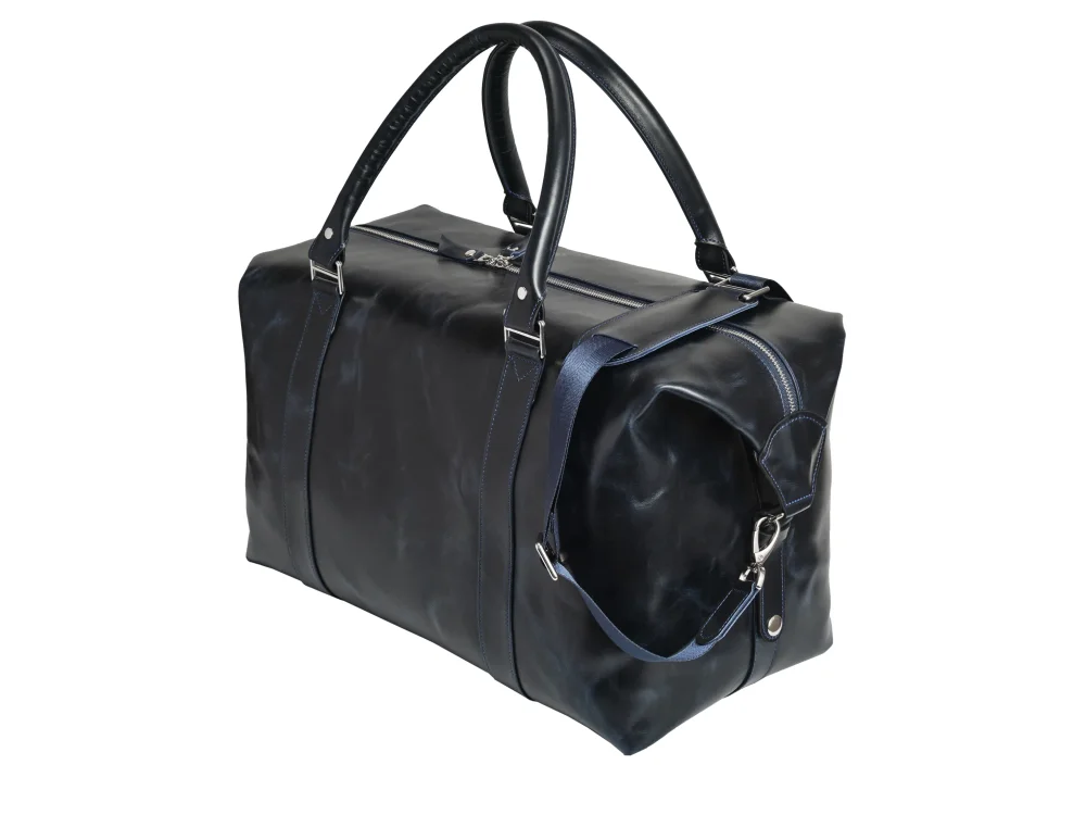 Дорожная сумка из натуральной кожи "Atlas Dark Blue"