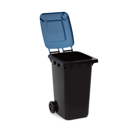 Бак для мусора Альтернатива, на колесах, 240 л, черно-синий