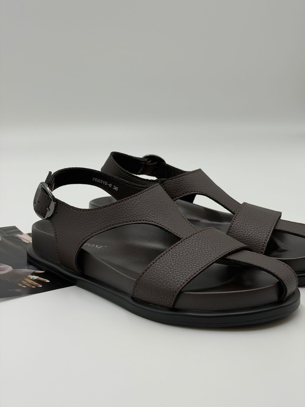 Босоножки женские натуральная кожа арт. PEA 315-6 цвет "коричневый"