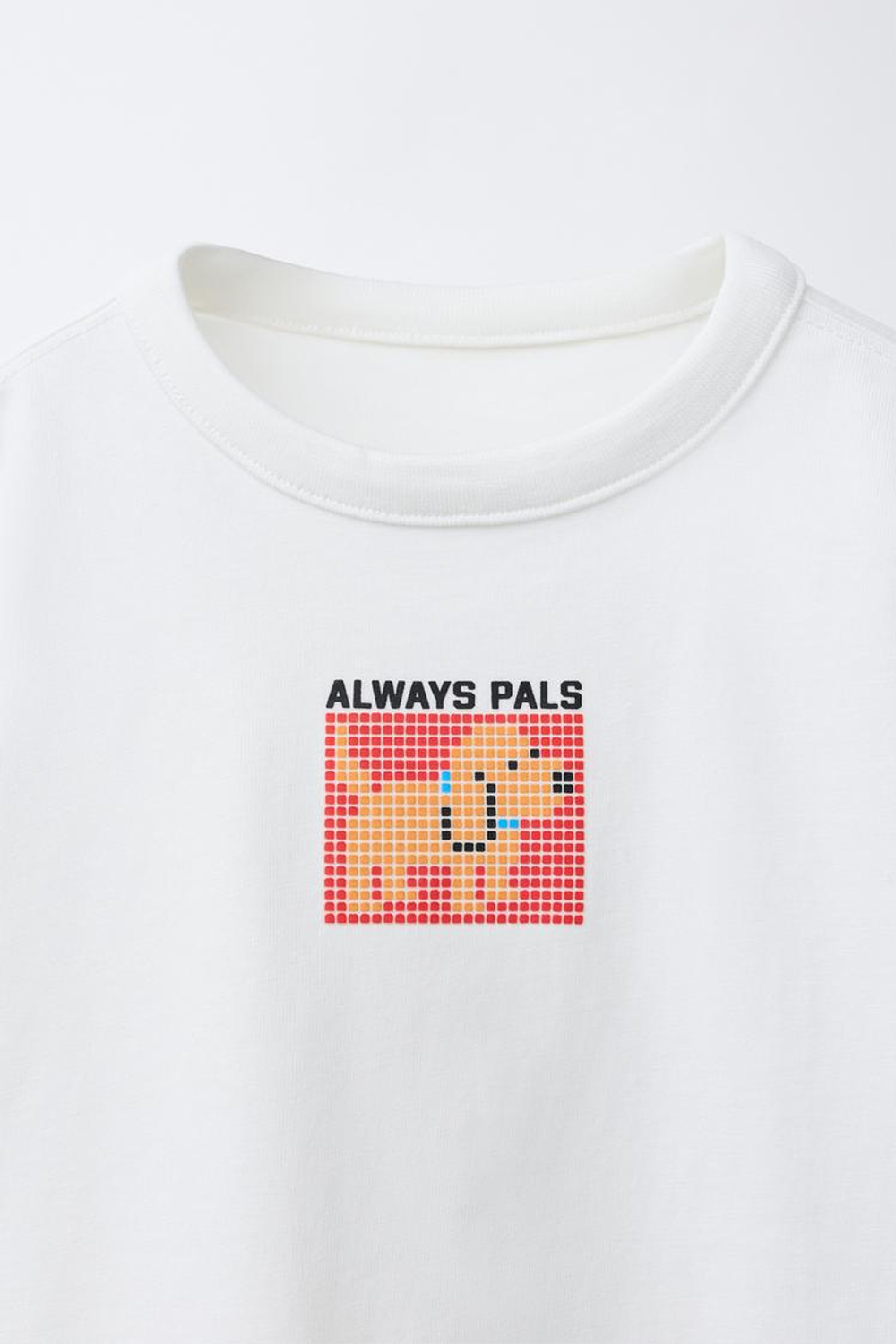 ZARA ФУТБОЛКА С ПИКСЕЛЬНЫМ АНИМАЛИСТИЧЕСКИМ ПРИНТОМ, ЭКРЮ