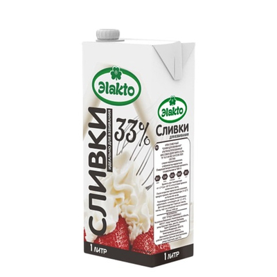 Сливки для взбивания 33% ЭLAKTO 1 л