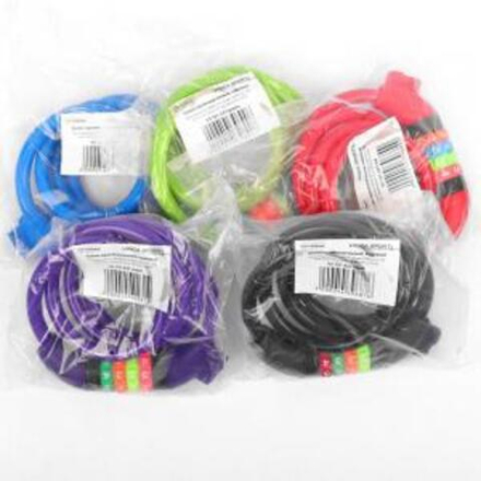Замок велосипедный кодовый 10*1000мм, синий тросик,  Vinca Sport VS 101.427 blue polybag