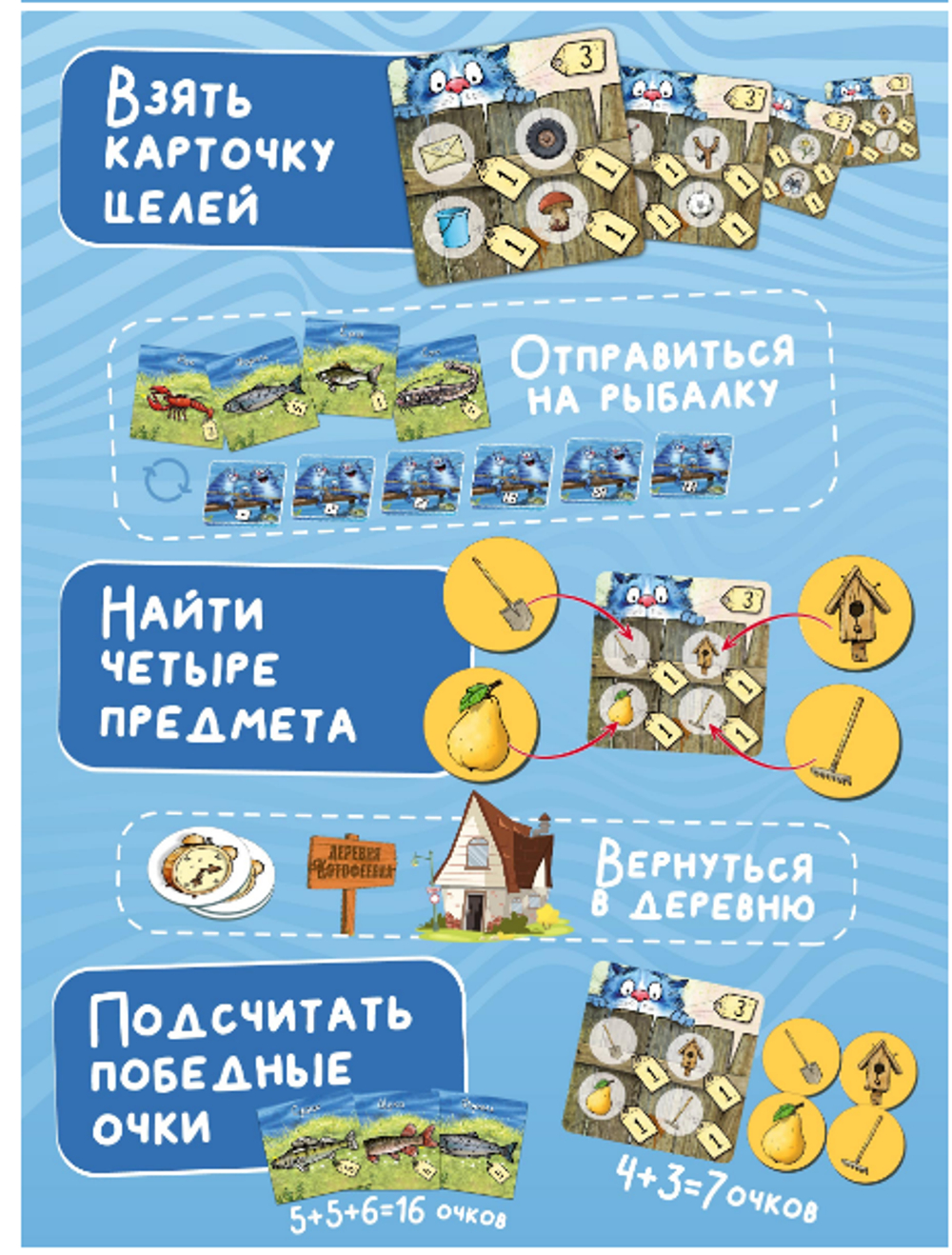 Игра ходилка Рыбалка в Котофеевке