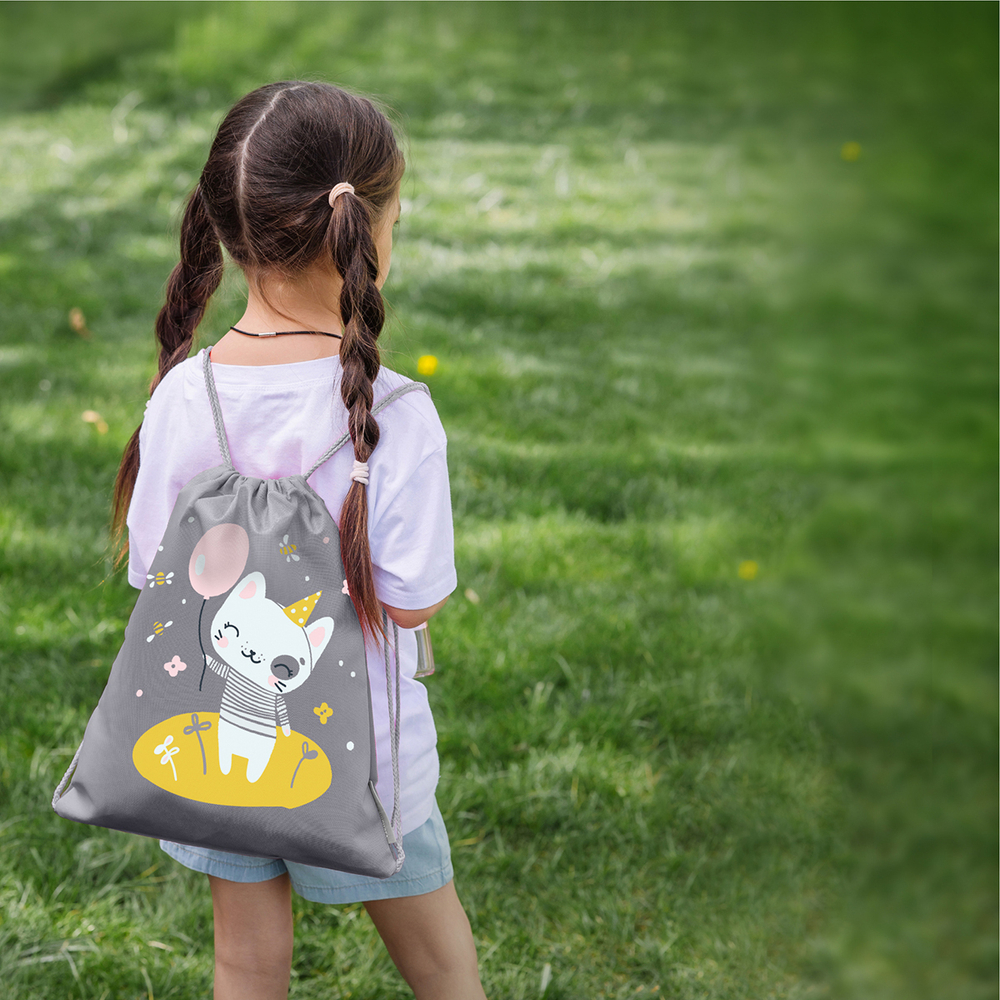 Набор для детского сада: кармашек, коврик, мешок. Котик