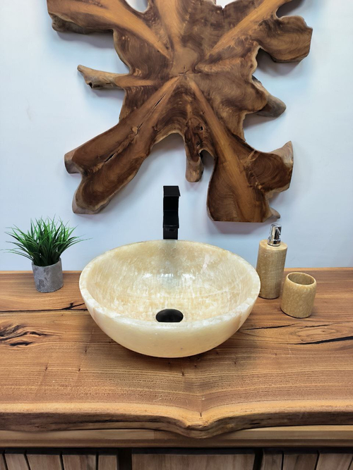 Раковина из оникса Bowl Yellow BO-65702 40*40*15 из натурального камня