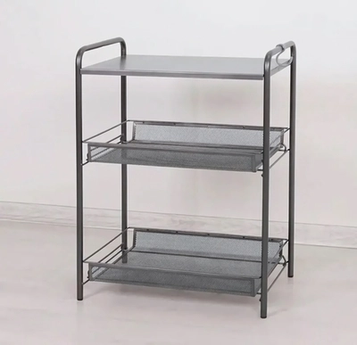 Этажерка напольная для кухни со столиком «Ладья - 33С», цвет графит, 61*45*30см