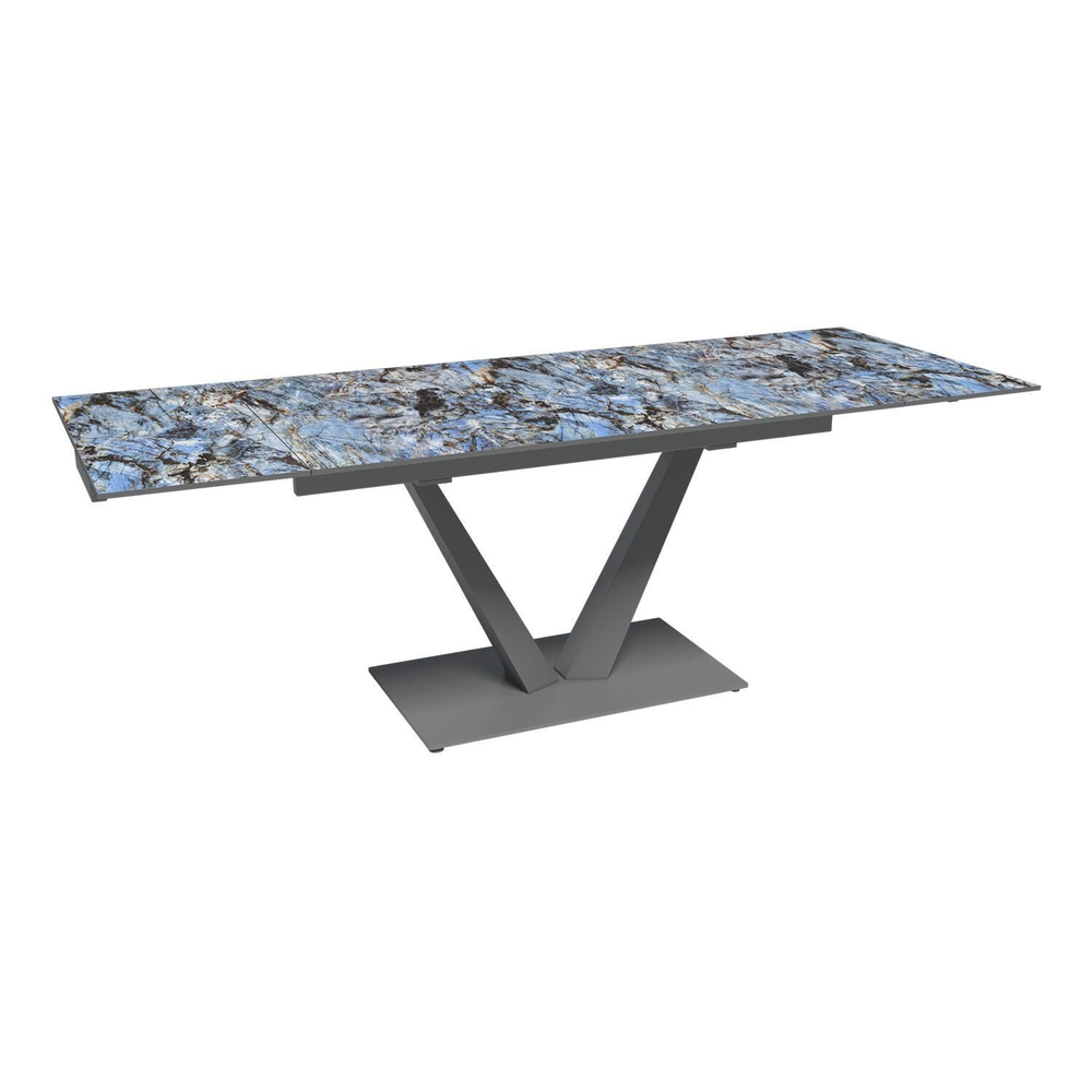 Стол раскладной Malibu (140+40+40), керамика глянцевая Lemurian Blue