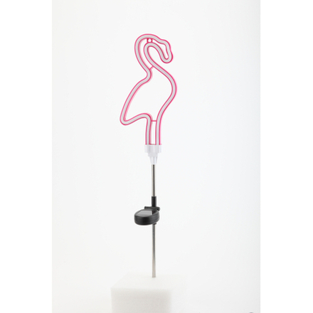 Светильник уличный ЭРА ERASF012-30 садовый неоновый Фламинго на солнечной батарее