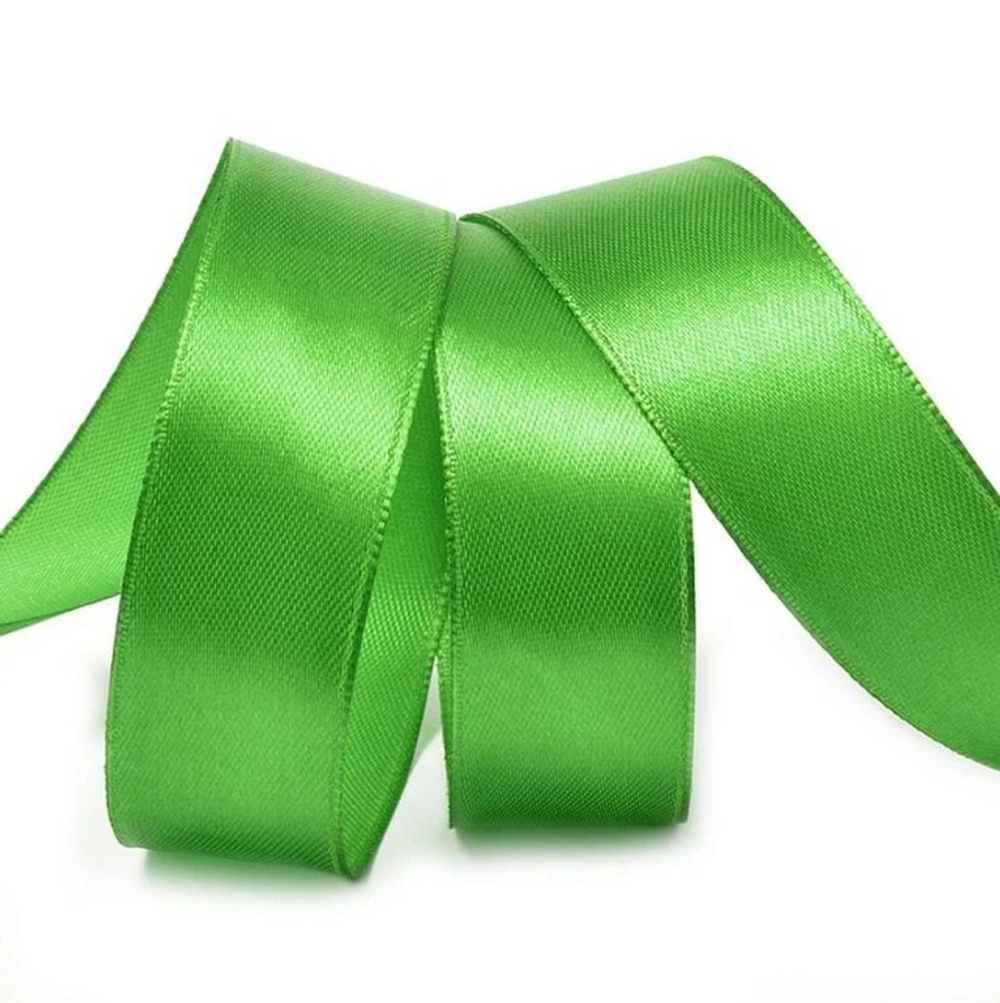 Лента атласная 25 мм (23 метра, цвет №19 Зеленый)