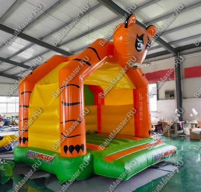 Детский надувной батут "Тигр на прогулке" с крышей
