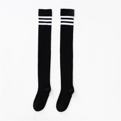 Чулки черные с полосками сверху