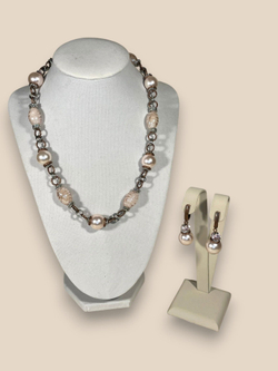 Комплект колье и серьги муранское стекло