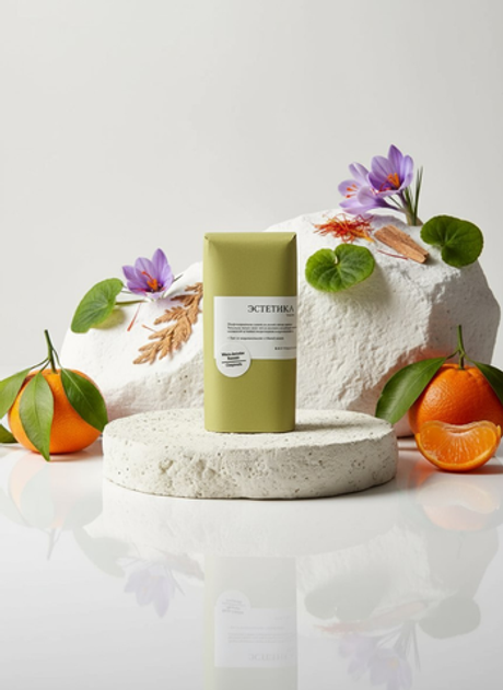 BOUTIQUE DE SAVON Масляная плитка-жгут для тела Белый кедр, шафран и фиалка (по мотивам Ganymede)