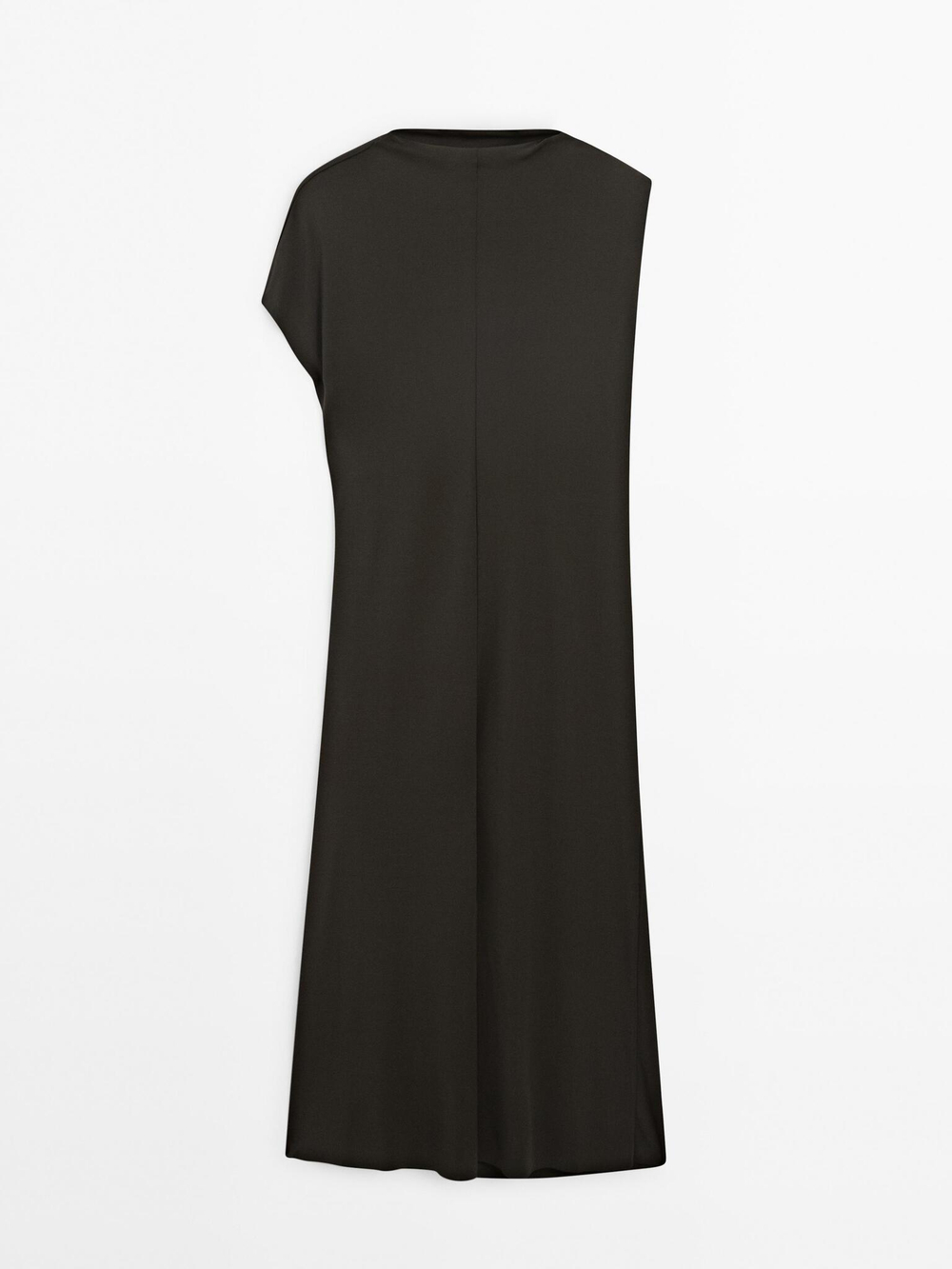 Massimo Dutti Драпированное платье-миди - Studio, зеленый