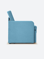 Кресло-кровать "Миник" с правым подлокотником, под правую руку, велюр Candy Blue