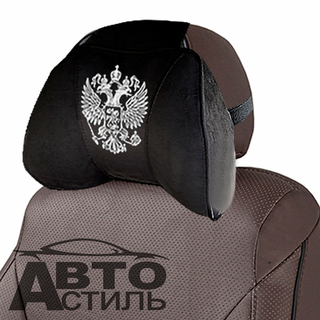 Подушка на подголовник Coolpart - MAXIMAL (1шт) - J-125-BL-EM черный ГЕРБ
