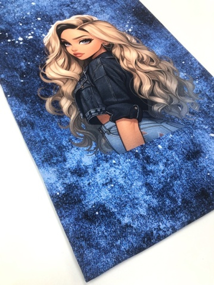 Кулирка с лайкрой Блондинка Джинс  Высота 75см