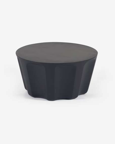 Журнальный столик из бетона Vilandra Ø60 см черный