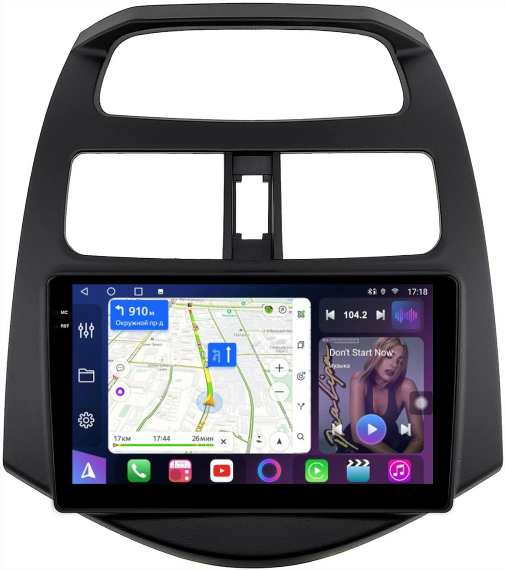 Магнитола для Chevrolet Spark M300 2009-2025+, Ravon R2 - FarCar BM3039M монитор 9.5" QLED на Android 14, TS10, 4+32Гб, CarPlay, 4G SIM-слот