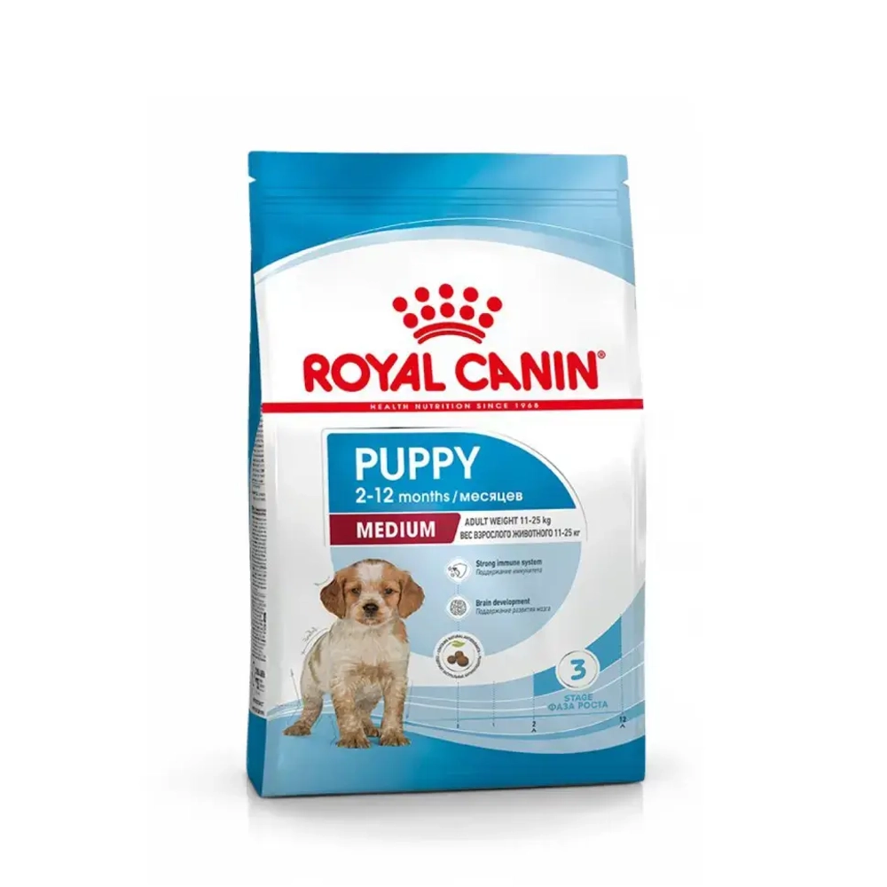 Royal canin medium puppy сухой корм для щенков средних пород до 12 месяцев с птицей - 3 кг