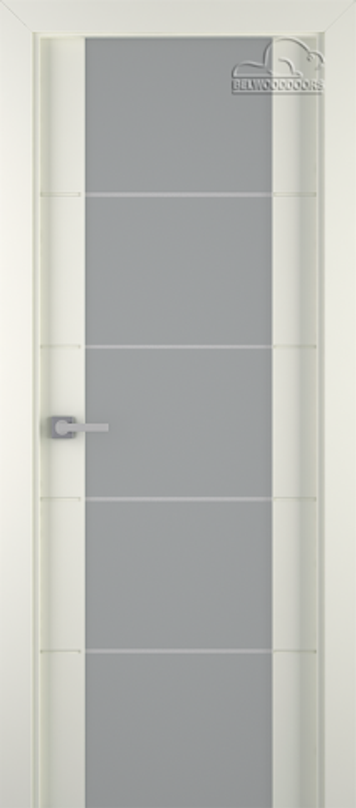Дверь Arvika 202 / Цвет Эмаль жемчуг / Мателюкс белый кристалайз / Двери Belwooddoors