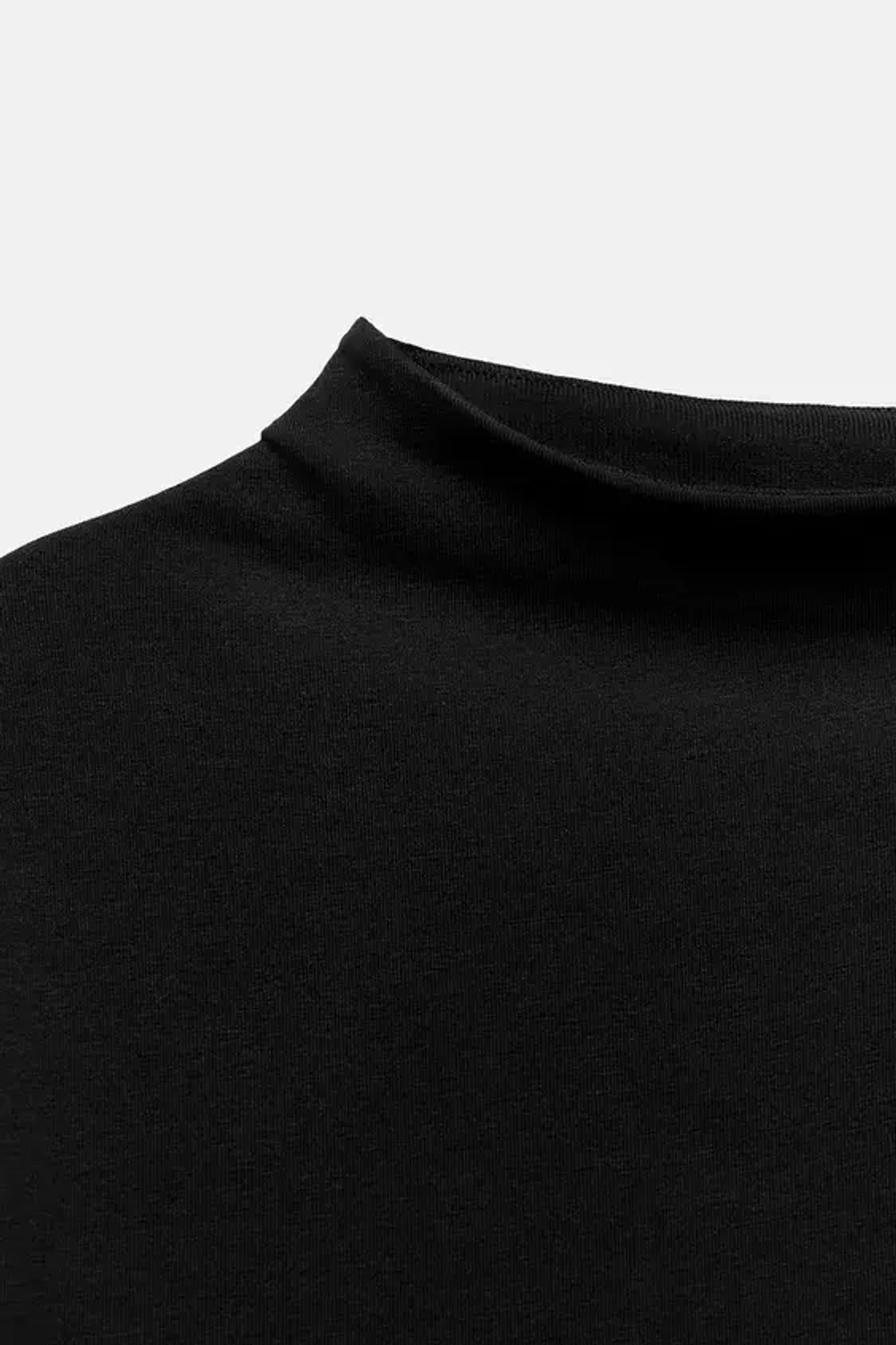 ZARA ТОП С ВЫСОКИМ ВОРОТНИКОМ, ЧЕРНЫЙ