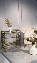 Стол журнальный Ist Casa Ажур, 51x54 см, белый, золото